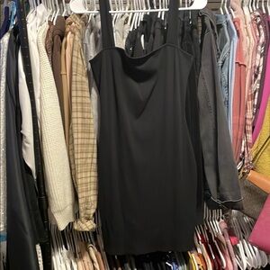 Popular 21 Black Bodycon Square Neck Mini Dress – Size L